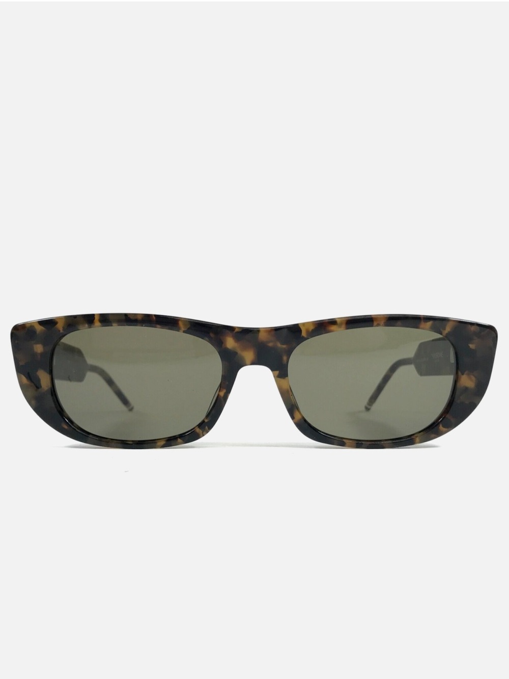 THOM BROWNE HAVANA/SMOKE ACETATE OVAL UNISEX SUNGLASSES TBS417-53-02AF